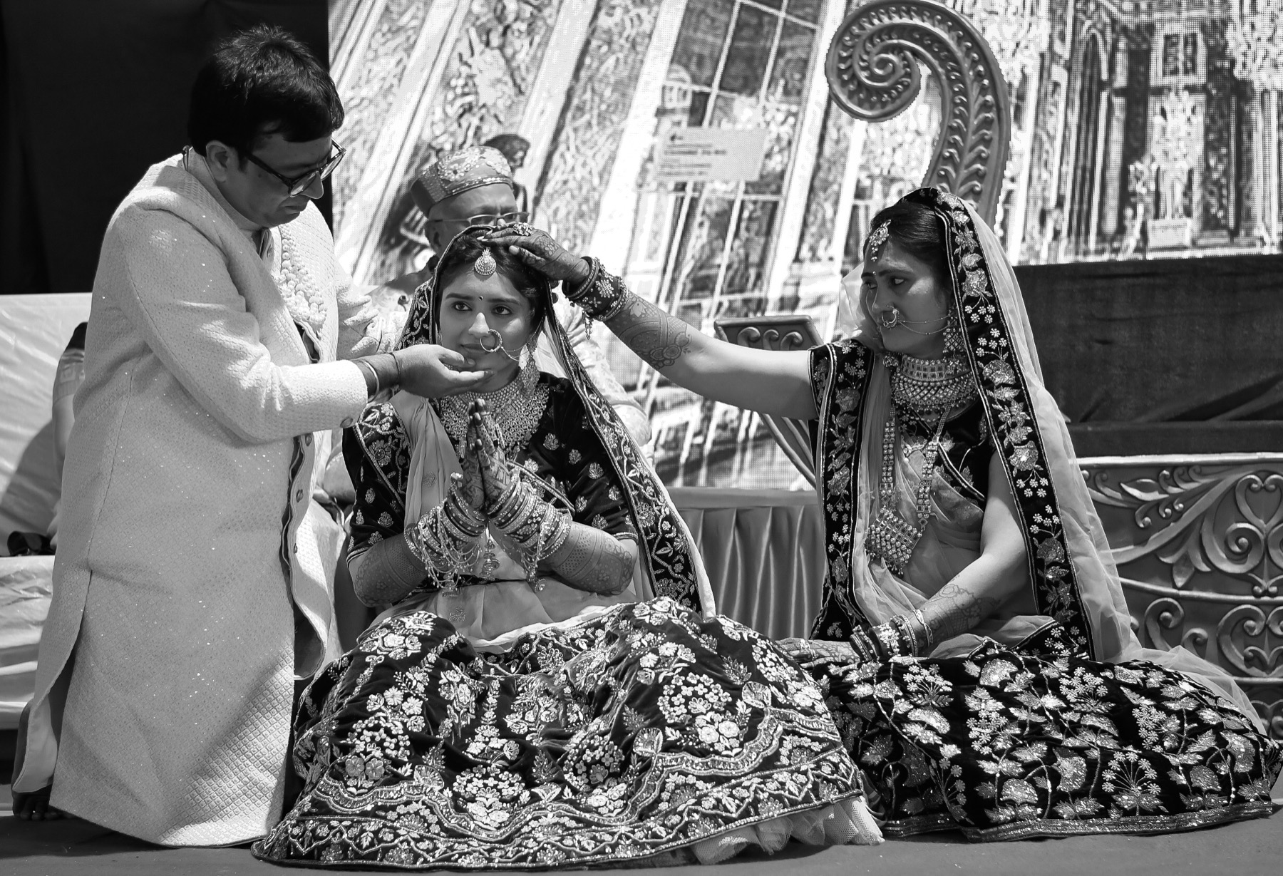 Family members seated together during the ceremony